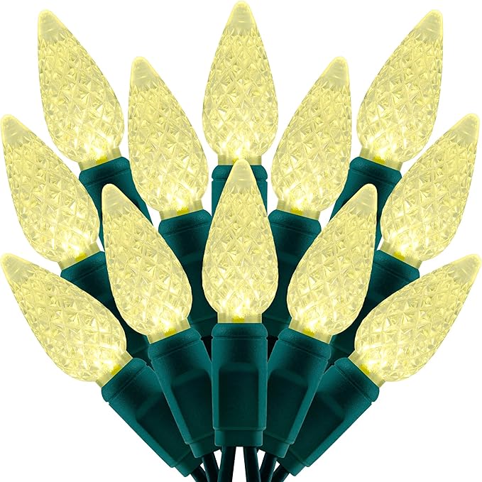 140 Warm White Strawberry One-Piece LED Christmas Lights, Pack of 2 Strands 70 Count 36 ft, High Waterproof UL | Lumora