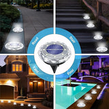 12Pack Solar Ground Lights, Solar Lights Outdoor Waterproof, Pathway Lights Solar Powered, Solar Garden Light | Lumora