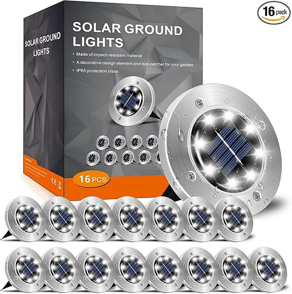 INCX Solar Lights Outdoor Waterproof, 16 Pack Solar Light for Outside, Garden Lights Landscape Lighting for Patio | Lumora