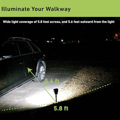 Good Earth Lighting Solar LED Landscape Security or Strobe Path Light in Matte Black, Motion Sensor with Auto Off, 200 Lumens, 5000K Color Temperature, IP65 Rated