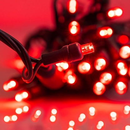 Pro Christmas LED Christmas Lights – 70 Count Wide Angle Conical String Lights – Professional Grade Indoor/Outdoor Commercial Holiday Light Set for Trees, Bushes, & Décor – Red