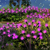 Kohlrabi Solar Garden Lights Outdoor, 10 Pack 80 LED Pink Firefly Lights Waterproof, Sway by Wind, Solar Wind | Lumora