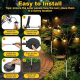 4 Pack Solar Hexagon Lights Outdoor Garden, 6 Head Solar Swaying Pathway Stake Lights with 8 Modes Changing Colors | Lumora