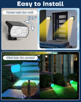 Solar Multicolor Lights Outdoor, 7 Lighting Modes Solar Light Outdoor Waterproof IP68, Color Changing RGB Powered | Lumora