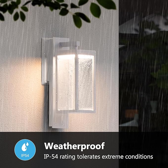 Outdoor Wall Sconce Light Exterior IP54 Waterproof LED Wall Light Fixture White Porch Light Outdoor Wall Mount Lamp | Lumora