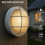GRUENLICH 8'' Round LED Bulkhead Light Fixture, Outdoor Wall Lights Dimmable, Sauna & Exterior Lighting, ETL Rated | Lumora