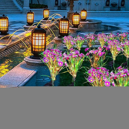Solar Garden Stake Lights,28 LED Daisy Flower Decorative Lights Outdoor Waterproof Solar Powered Landscape Lights for Yard/Patio/Walkway/Pathway/Path Light (Pink)