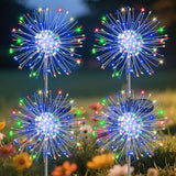 Garden Outdoor Lights, 4 Pack 120 LED Solar Garden Lights Fairy Lights Outdoor Waterproof Decorative Solar Firework | Lumora