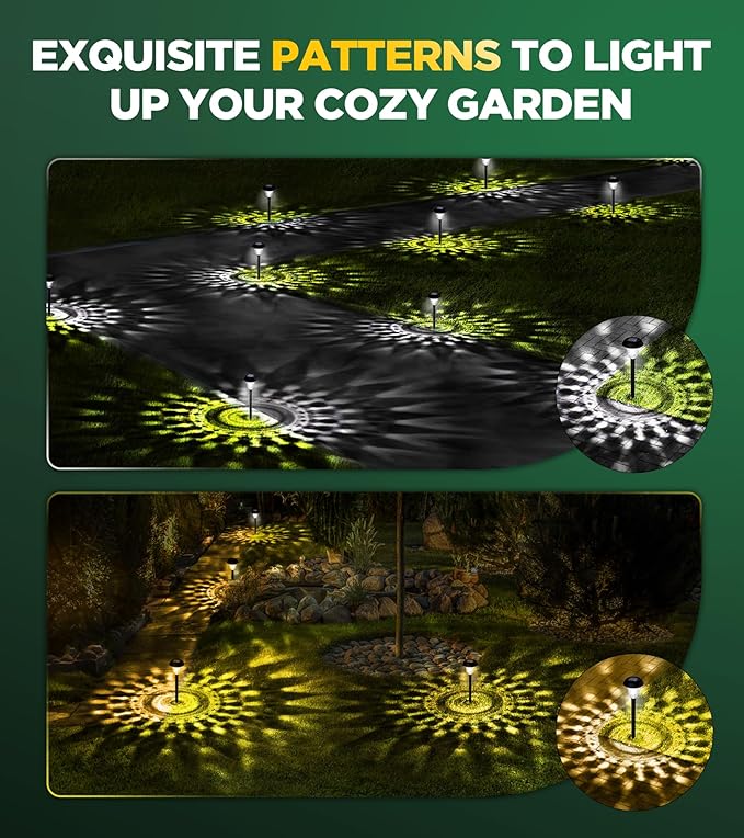 10 Pack Ultra Bright Solar Lights Outdoor Waterproof, from Dusk to Dawn Up to 12H Solar Light for Outside, Auto | Lumora