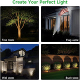 Outdoor Solar Spotlight, Adjustable Angle Landscape Spotlight Waterproof, 2500mAh All Night Separate Panel LED | Lumora