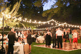 100ft Outdoor String Lights with Rotary Dimmer, 52 LED Edison Bulbs, Dimmable Waterproof Shatterproof 2200K Warm | Lumora