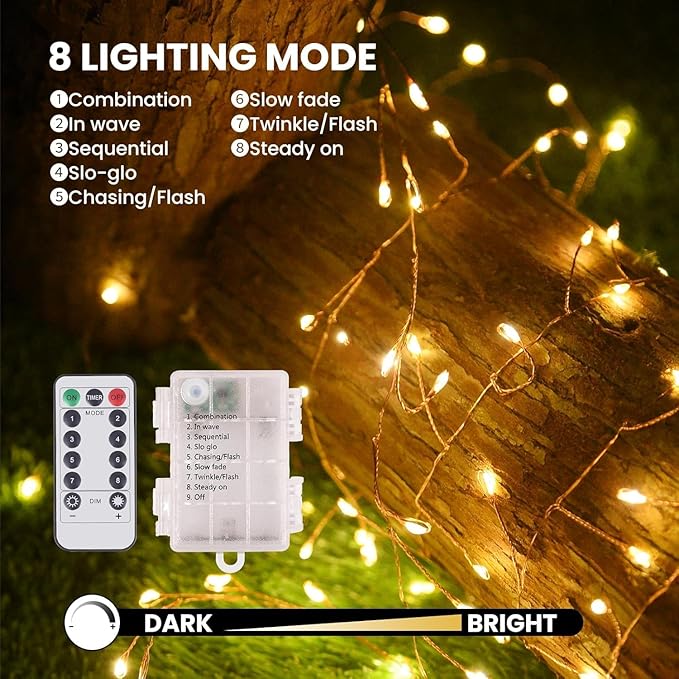120 LED Fairy Lights, 14.7ft String Lights with Remote, 8 Modes Timer Twinkle Lights - Decorative Outdoor Light | Lumora