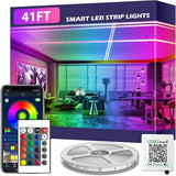 41FT Led Strip Lights,Long Smart Led Light Strips Music Sync 5050 RGB Color Changing Rope Lights,Bluetooth APP/IR | Lumora