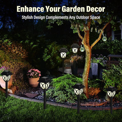 Solar Lights Outdoor Waterproof - Garden Powered for Yard, Driveway, and Pathway - Durable Stainless Steel Outdoor Solar Lights for Garden, Lawn, and Patio(Warm White,6Pack)