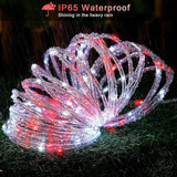 JMEXSUSS 200 LED Solar Rope Lights, 72ft IP 65 Outdoor Waterproof Christmas Lights With 8 Modes, Red and White for | Lumora