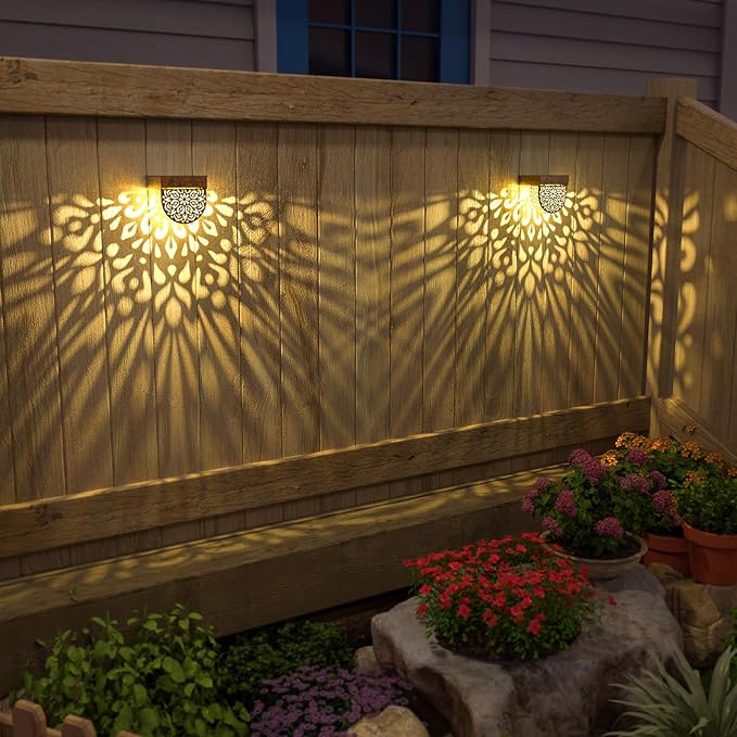 Solar Fence Lights 6 Pack Solar Step Lights Outdoor Waterproof LED Solar Powered Wall Lights Outdoor Decorations | Lumora