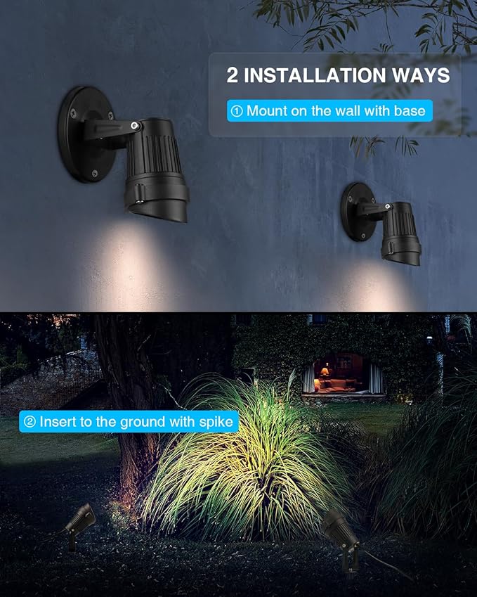 SUNVIE Dusk to Dawn Outdoor Lighting 120V LED Spot Lights Outdoor Landscape Spotlights with Photocell Sensor | Lumora