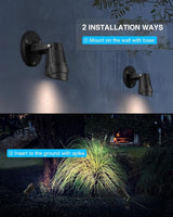 SUNVIE Dusk to Dawn Outdoor Lighting 120V LED Spot Lights Outdoor Landscape Spotlights with Photocell Sensor | Lumora