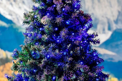 Novelty Lights 34ft 100 LED Blue Christmas Lights Outdoor/Indoor, 4" Spacing, Green Wire String Lights for Festive Xmas Lighting, IP55, UL Listed, Dimmable, Connectable
