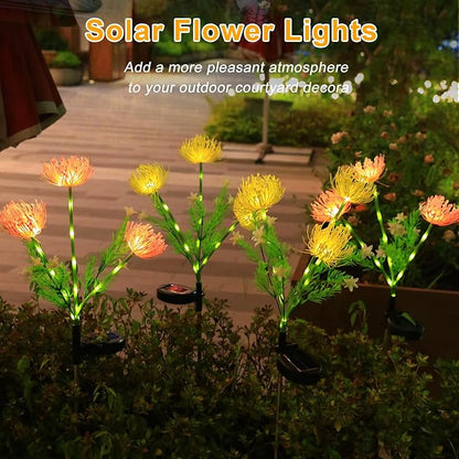 Solar Flowers Garden Lights, Outdoor Waterproof Lights Decorative for Garden, Yard, Backyard Decor 4-Pack Yellow & Pink Combo