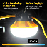 100ft Construction String Lights: 3 Prong 100w 11000lm ETL Certified Bright Industrial Outdoor Temporary Lighting | Lumora