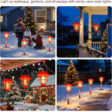 6 Pack Christmas Solar Pathway Lights Outdoor Decorations,Garden Solar Stake Landscape Lights Candy Cane Christmas | Lumora