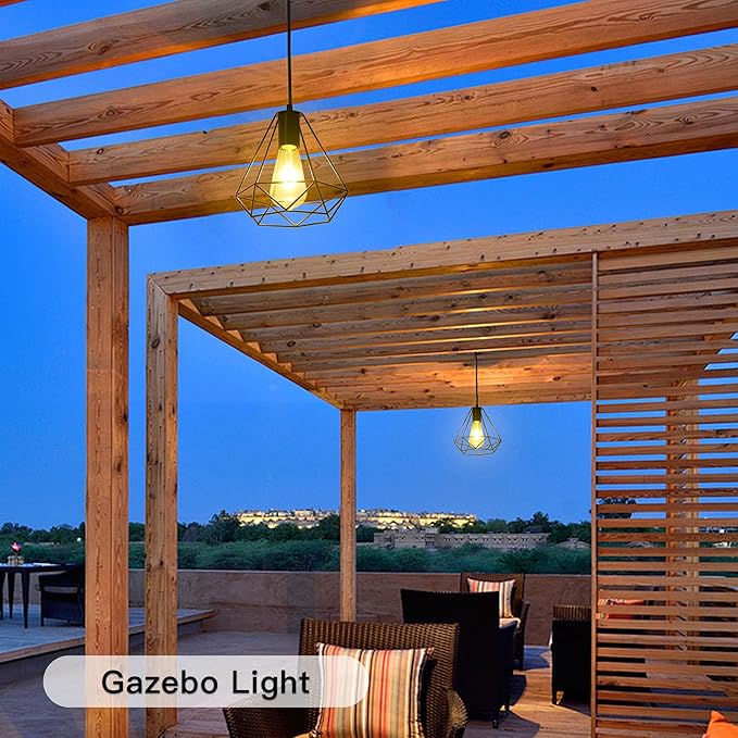 Solar Pendant Lights, Solar Powered Shed Light with Pull Cord and Remote for Outdoor Indoor, Solar Chandelier, Gazebo Lights with Adjustable Panel for Yard Patio Balcony Barn Garage