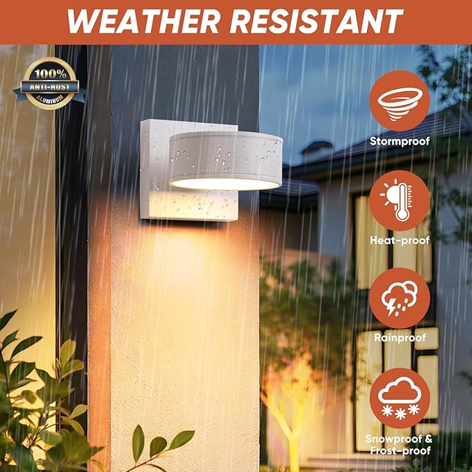 Fire Wolf Aluminum LED Outdoor Wall Light, Modern Black 3000K Outdoor Wall Sconce, Waterproof Front Door Down Light | Lumora