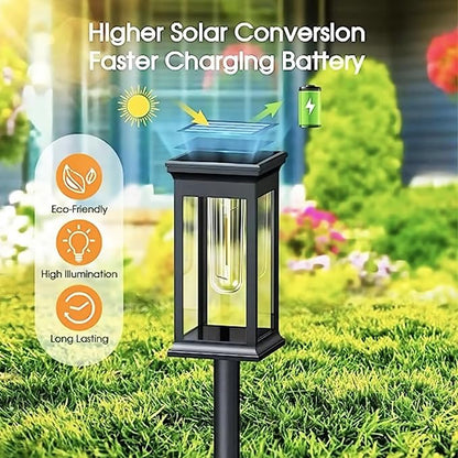 Outdoor Solar Lights, Path Lights Waterproof, Garden Lights, 4-Pack Landscape Lighting for Garden Walkway Sidewalk Backyard Lawn Yard Decoration (Warm White)