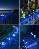 Biling Solar Pathway Lights Outdoor Uplight Sidelight, 12 Packs Blue Bright Solar Ground Lights Waterproof for Yard | Lumora