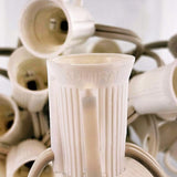 HLO Lighting C9 Light Strings | 50' White Cord with 12" Socket Spacing, E17 Light Stringer for C9 Christmas Lights | Lumora
