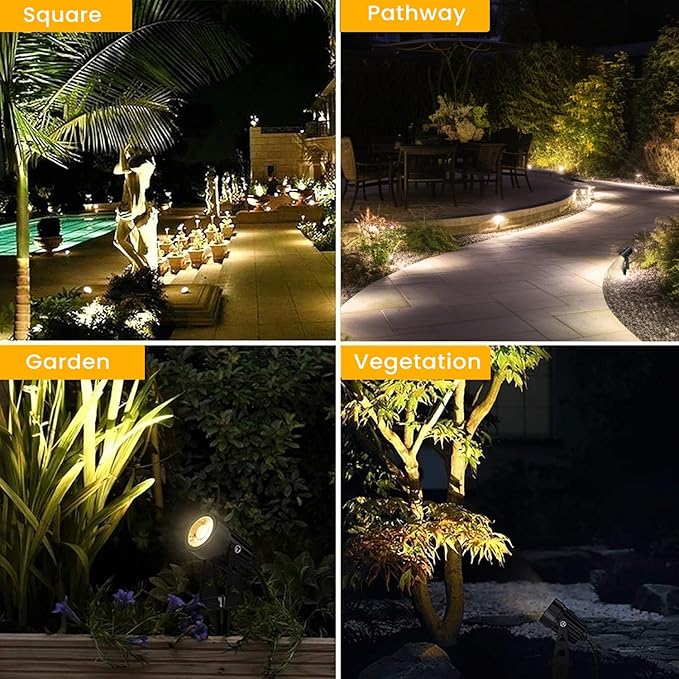 Svater 192 FT Outdoor String Lights 2W with Landscape Lighting Low Voltage 10 Pack, Patio Light for Outside Warm White
