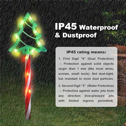 Christmas Tree Outline Solar Lights 10 Pack, 17’’ Cute Size Pine Tree Outline Garden Solar Lights for Out Decor, IP45 Wateproof and Dust Resistance, Solar Powered Yard Light for Christmas Decor