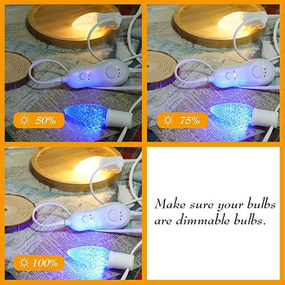 31.5FT C9 String Lights with Dimmer and Timer - Dimmable C9 Light String with 15 E17 Light Sockets 19.68" Spacing, Indoor Outdoor Stringer for Bedroom, Porch, Backyard Decor, White Wire