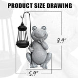 Frog Solar Garden Statues,Resin Frog Figurine Decorations with Solar Lights Lantern, Outdoor Figurines Lawn Garden | Lumora