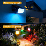 Solar Color Changing Spot Lights Outdoor Waterproof IP65, [4 Pack/32 LED/7 Modes] 2-in-1 Landscape Spotlights, Auto | Lumora