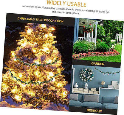DOITOOL 3pcs Decorative Wreath String Light Led Garland for Outdoor Indoor Decor Battery Operated Design for Christmas Weddings and Parties