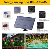 144FT Solar Outdoor String Lights, 45 Shatterproof E26 Edison LED Bulbs, IP65 Waterproof Dimmable RGB Color | Lumora