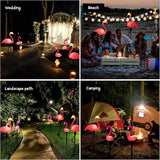 9 Pcs Flamingo Solar Lights LED Flamingo Stake Lights Waterproof Flamingo Lights for Outdoor Pink Yard Lawn Garden | Lumora