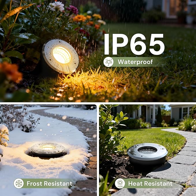 LOHAS Dusk to Dawn Low Voltage Landscape Lighting Warm White + RGB Modes, 6 Pack IP65 Outdoor In Ground Lights with | Lumora