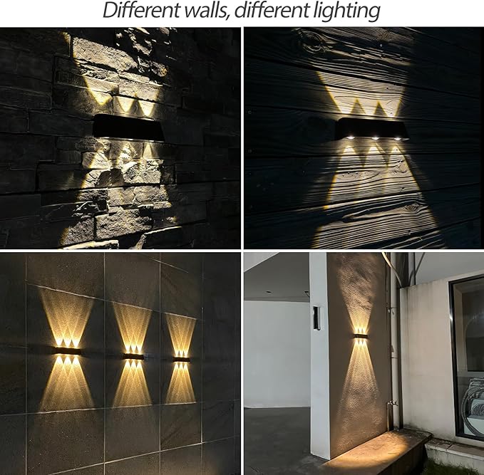 Solar Sconce Lights Outdoor Up and Down Waterproof Aluminum Solar Wall Lights Dusk to Dawn 3000K Warm White for | Lumora