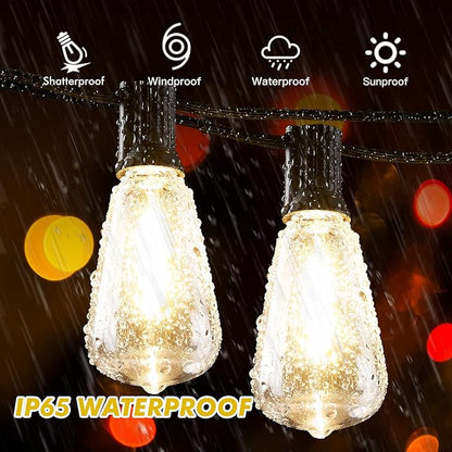 Auroraworld 25 FT Outdoor String Lights with 14 Shatterproof LED Bulbs, Waterproof Patio Lights for Yard, Party & Wedding