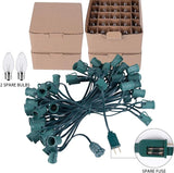Brightown 100 Feet C9 Bulb String Lights Outdoor Clear Christmas Lights Green Wire for Outdoor Patio Room Party | Lumora