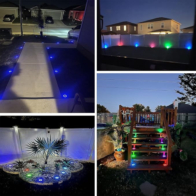 Solar Lights Outdoor,12 Pack Solar Garden Lights for Pathway,Yard,Deck,Lawn,Patio,Walkway,Driveway,Step（Blue） | Lumora