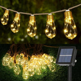2Pack Solar Outdoor String Lights 24FT Vintage Rope Hemp Solar Lights with 20 Shatterproof Bulbs,8 Modes Solar | Lumora