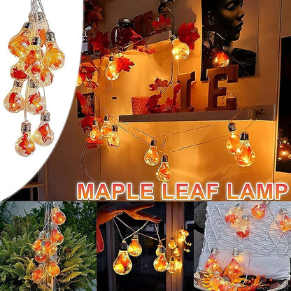 Maple Bulbs String Lights,10 LEDs Clear Bulb Lights Battery Powered-Indoor/Outdoor Fairy Lights for Patio,Café Bars,Garden Bedroom Pergola Umbrella Wedding Party Decoration