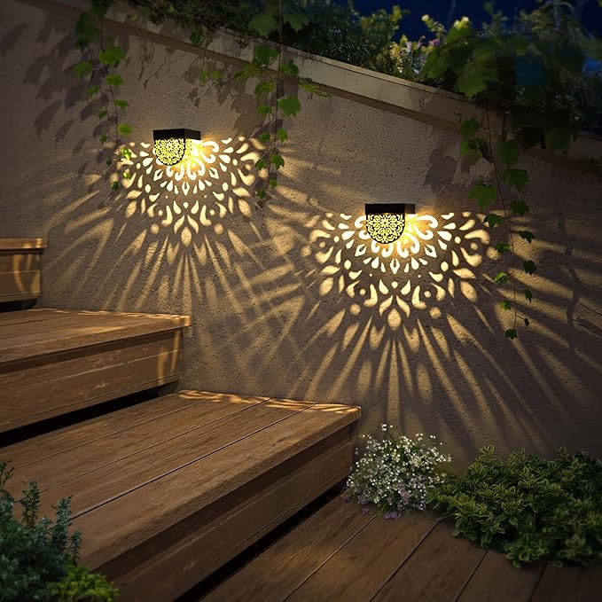 Solar Fence Lights Wall lihgts Outdoor Decorations 6 Pack Solar Step Lights Outdoor Waterproof LED Solar Powered | Lumora