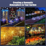 Outdoor Solar Garden Lights, 120 LEDs 8 Lighting Modes Waterproof Solar Fireworks Light Sparklers for Patio Walkway | Lumora