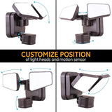 Enbrighten 2-in-1 LED Flood Light Outdoor, Security Light, 2480 Lumens, 2 Adjustable, 2200K-5000K, Motion Sensor | Lumora