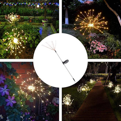 Solar Power LED Garden Lamp with 150 Warm White LEDs, Outdoor Landscape Path Light for Lawn and Garden Decoration, Solar Powered Ground Stake Light for Patio and Yard